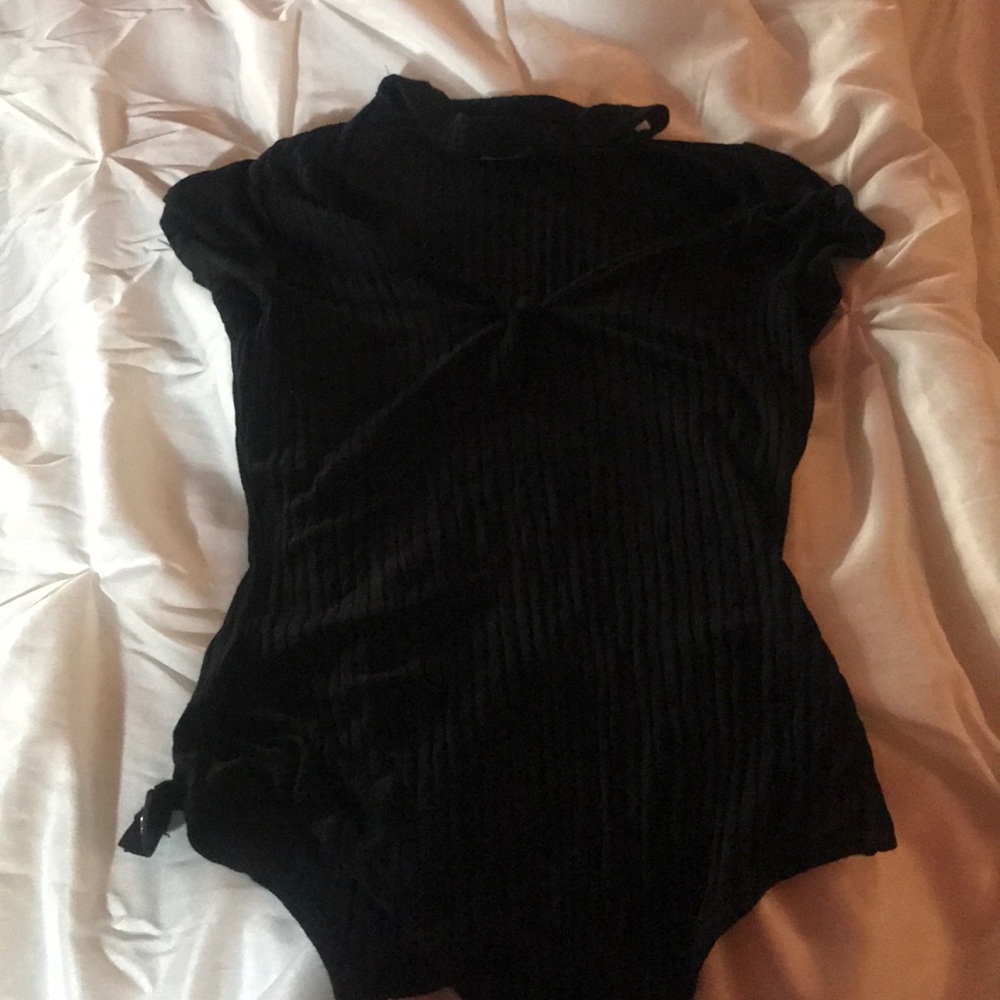 Black choker bodysuit